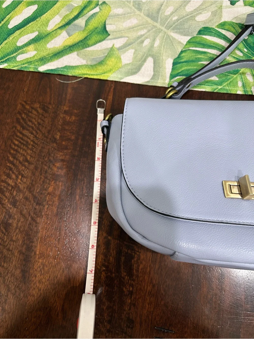 Merona Light Gray/ Blue Structured Top-Handle Crossbody Bag